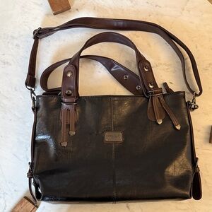 Chic Black and Brown Shoulder Bag